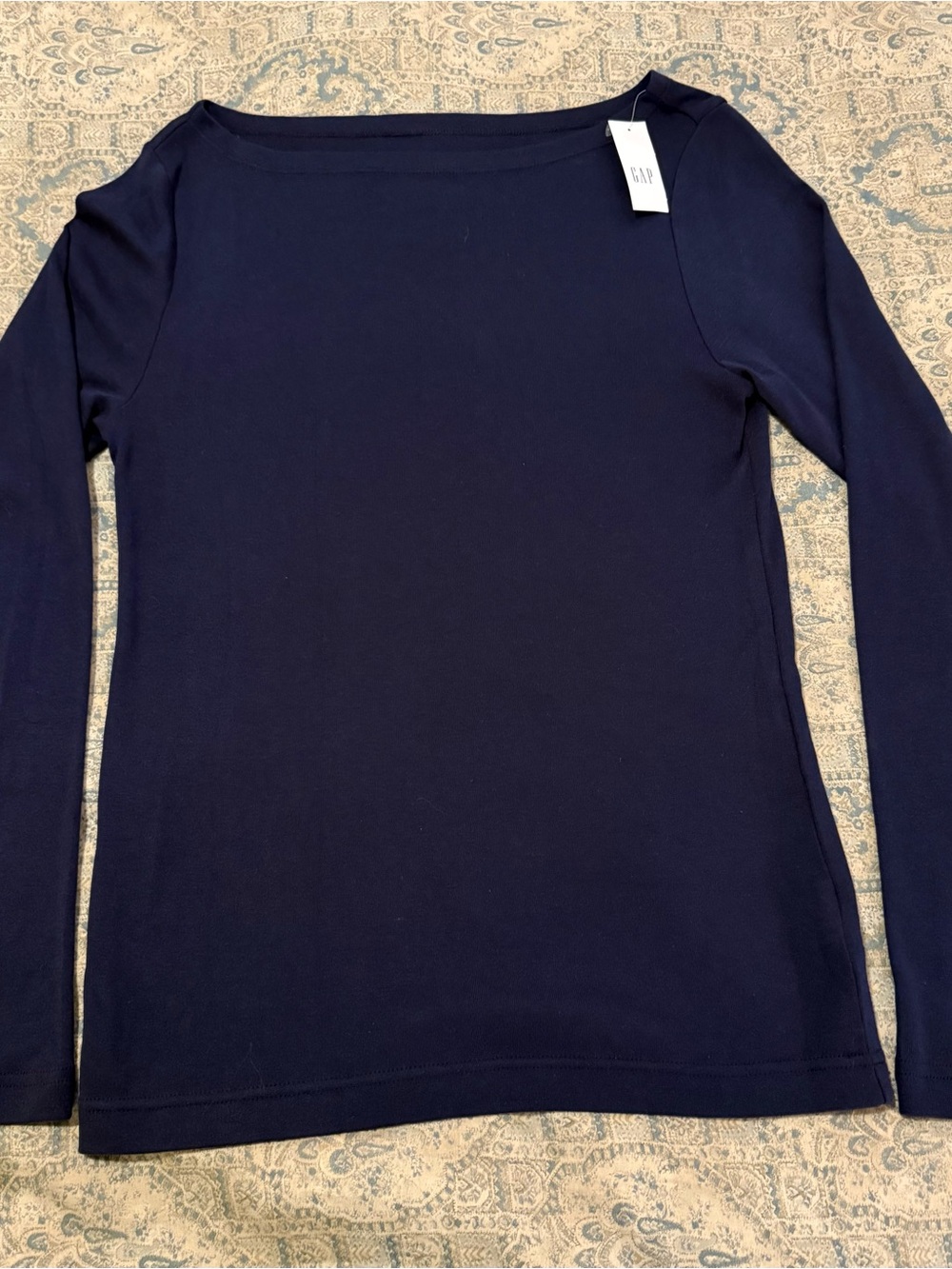 GAP Dark Navy Boatneck Long Sleeve Top